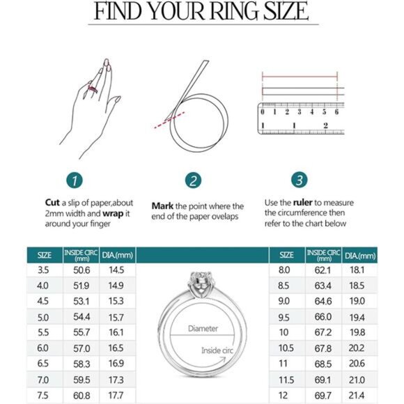 IMOLOVE Solitaire Engagement Rings for Women Halo Ring Promise Rings for her - Picture 6 of 14